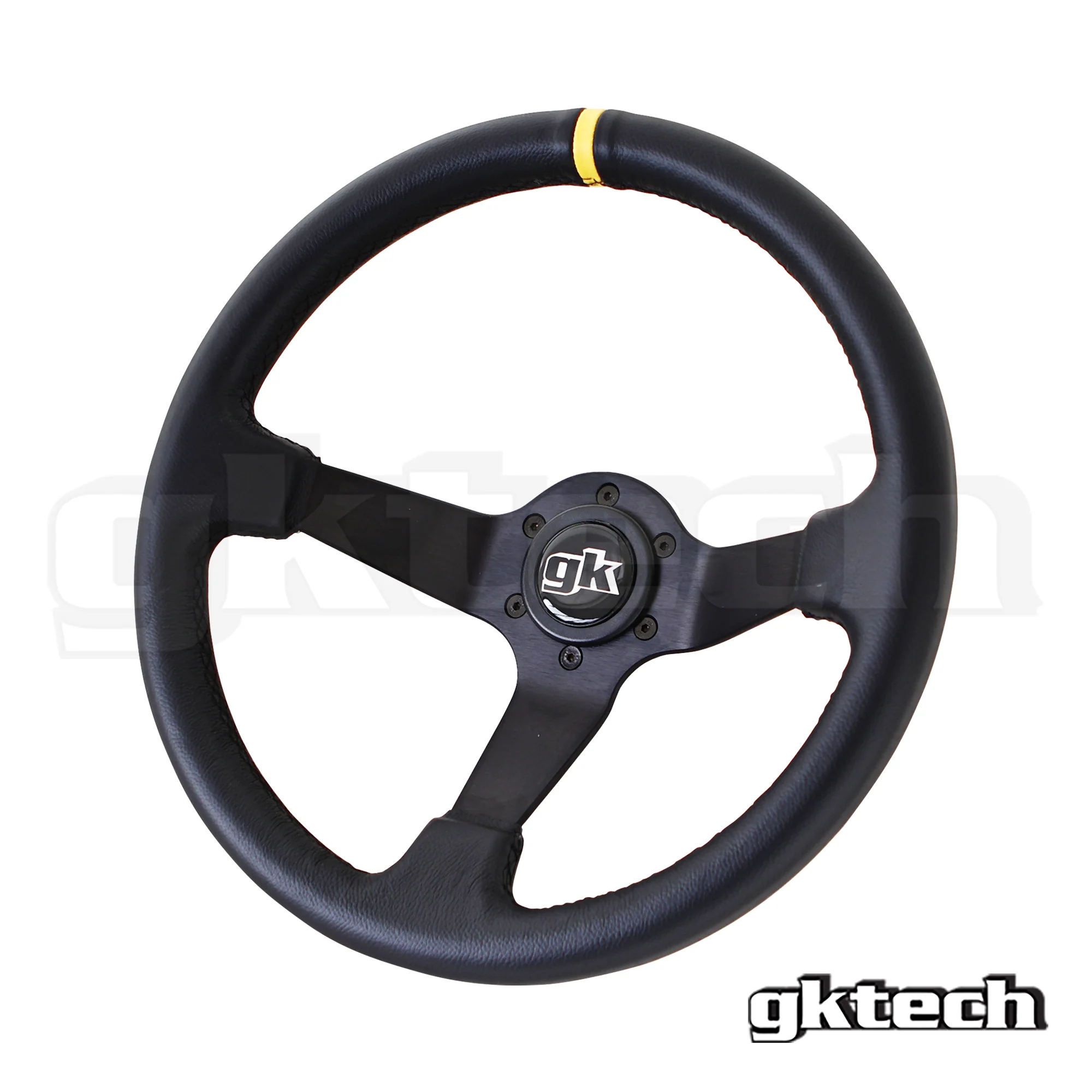 Steering wheel 350mm Deep dished leather - Image 4