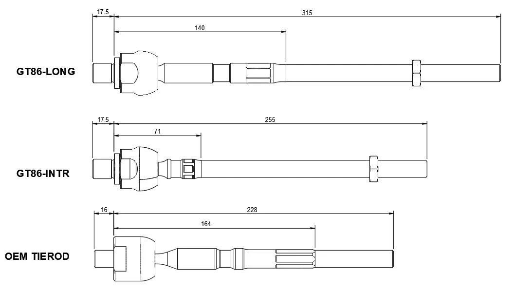 FR-S / GR86 / BRZ Super Lock replacement inner tie rod - SOLD INDIVIDUALLY - Image 5